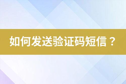 如何發(fā)送驗證碼短信？