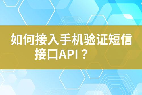 如何接入手機(jī)驗(yàn)證短信接口API？