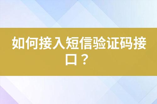 如何接入短信驗證碼接口？