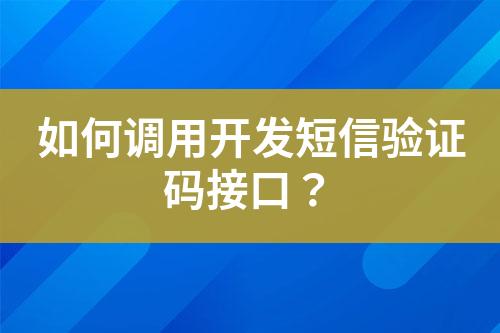 如何調用開發(fā)短信驗證碼接口？