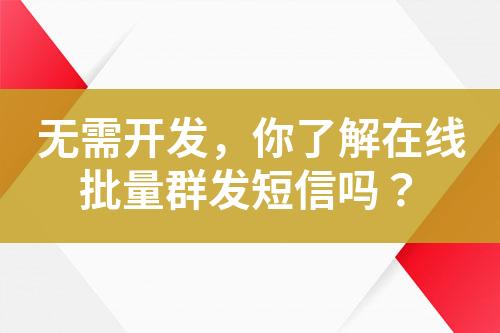 無需開發(fā)，你了解在線批量群發(fā)短信嗎？